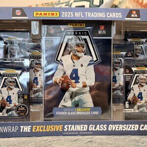 Panini Mosaic 2025 NFL Super Box | Stained Glass Oversized Card | Factory Sealed